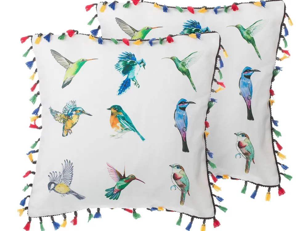 Hot Beliani Koristetyyny Valkoinen 45 X 45 Cm 2 Kpl Mallow