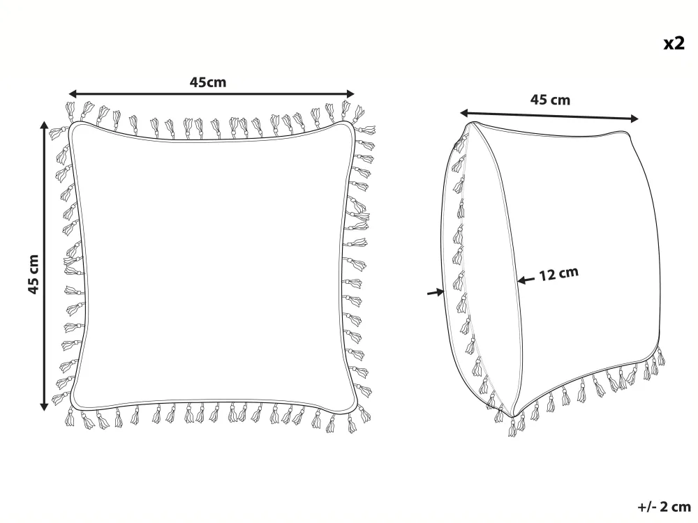 Hot Beliani Koristetyyny Valkoinen 45 X 45 Cm 2 Kpl Mallow