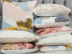 Tekstiilit<Beliani Koristetyyny Violetti/Hopea 45 X 45 Cm 2 Kpl Ixia