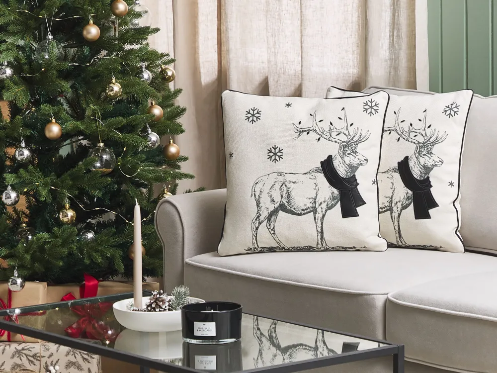 Online Beliani Koristetyyny 45X45 Cm 2 Kpl Mustavalkoinen Sven