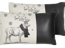 Tekstiilit<Beliani Koristetyyny 30X50 Cm 2 Kpl Mustavalkoinen Sven