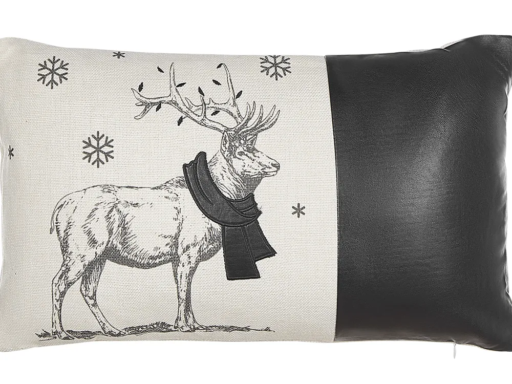 Tekstiilit<Beliani Koristetyyny 30X50 Cm 2 Kpl Mustavalkoinen Sven