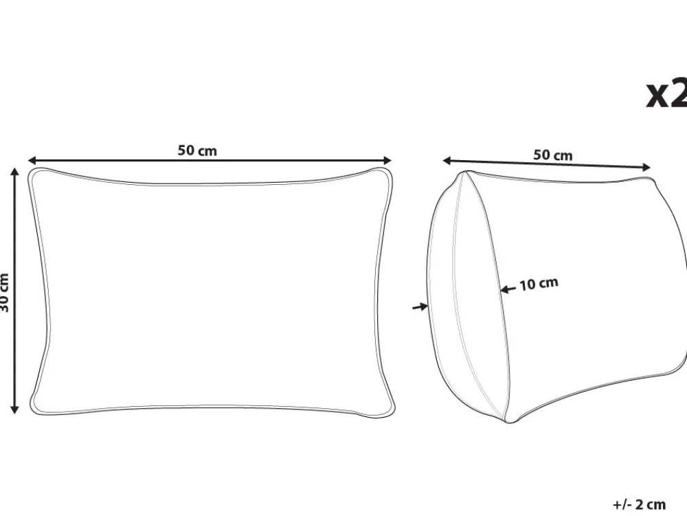 Tekstiilit<Beliani Koristetyyny 30X50 Cm 2 Kpl Mustavalkoinen Sven
