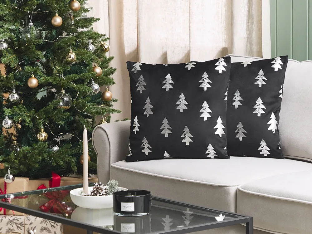 Tekstiilit<Beliani Koristetyyny 45X45 Cm 2 Kpl Musta Cupid