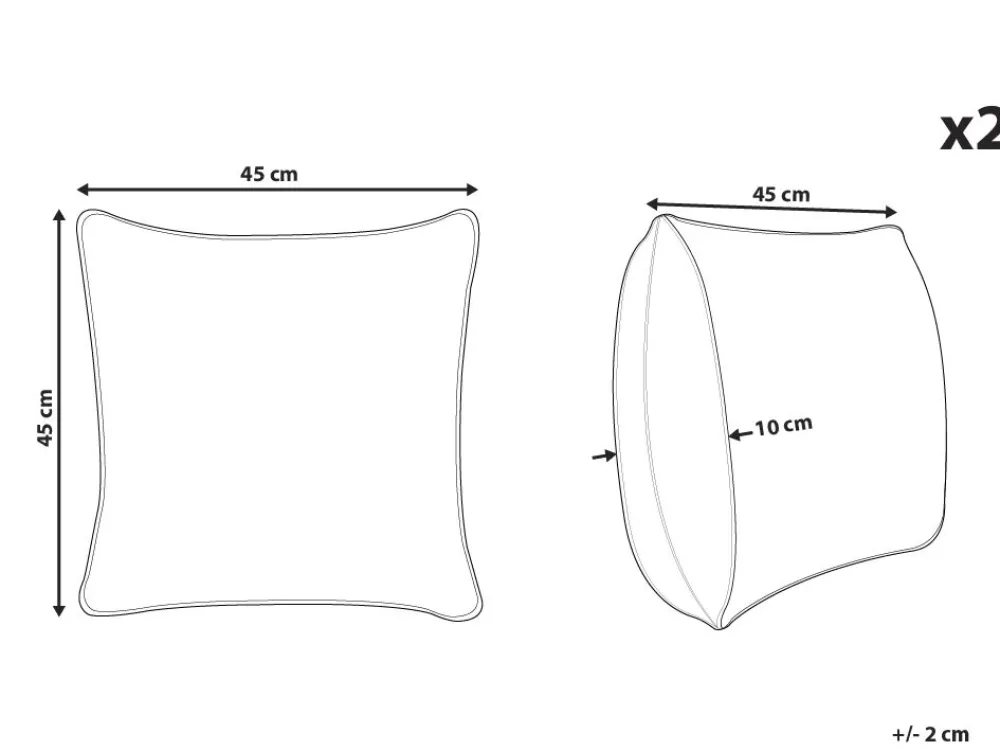 Store Beliani Koristetyyny 45X45 Cm 2 Kpl Punavalkoinen Sven