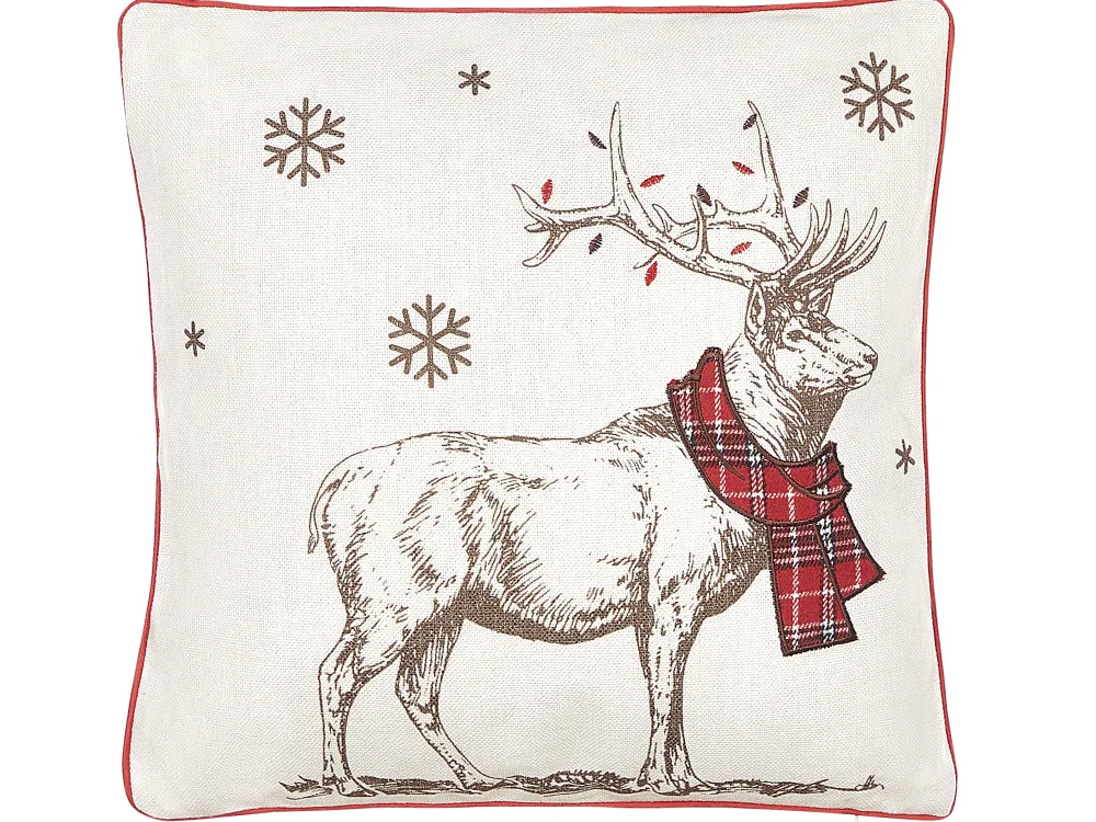 Store Beliani Koristetyyny 45X45 Cm 2 Kpl Punavalkoinen Sven