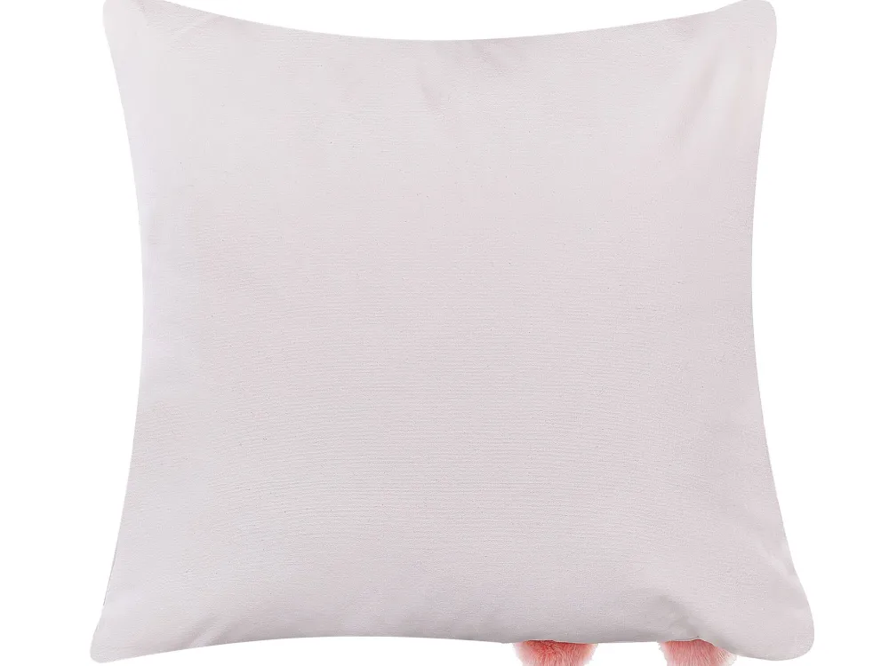 Outlet Beliani Koristetyynysetti 2 Kpl Pupukuviolla 45 X 45 Cm Valkoinen/Vaaleanpunainen Philox