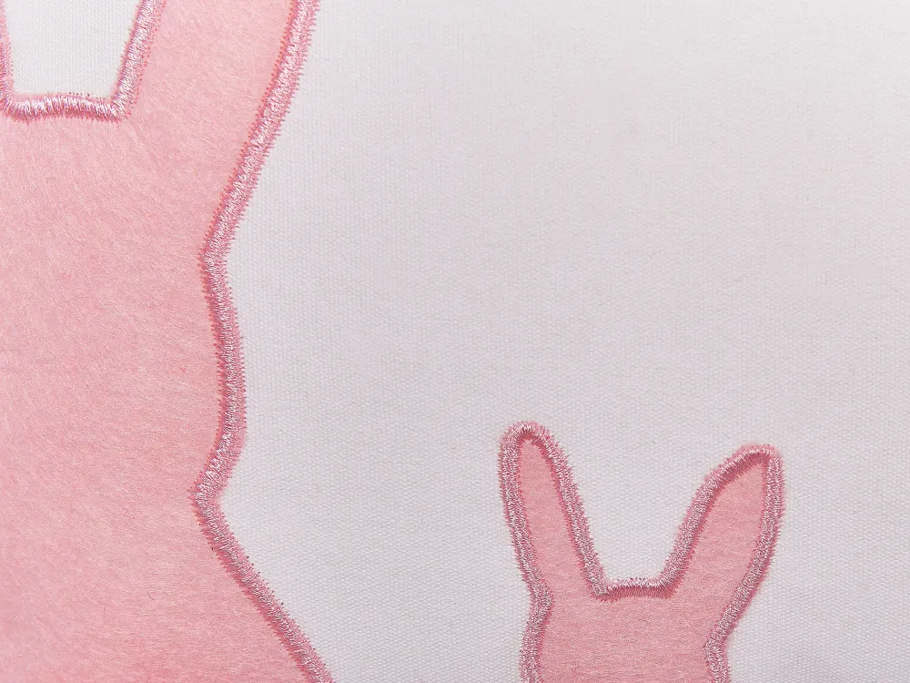 Outlet Beliani Koristetyynysetti 2 Kpl Pupukuviolla 45 X 45 Cm Valkoinen/Vaaleanpunainen Philox