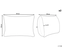 Tekstiilit<Beliani Koristetyynysetti 30 X 50 Cm Raidallinen Musta Gudari