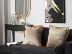 Outlet Beliani Koristetyynysetti 45 X 45 Cm Samettinen Beige Pothos