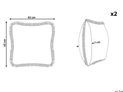 Outlet Beliani Koristetyynysetti 45 X 45 Cm Samettinen Beige Pothos