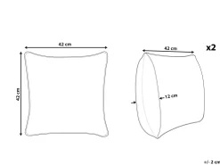 Tekstiilit<Beliani Koristetyynysetti 42 X 42 Cm Tekoturkis Vihrea Tandur