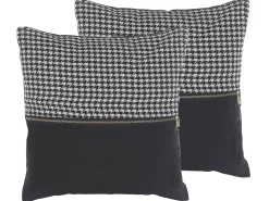 Discount Beliani Koristetyynysetti 45 X 45 Cm Musta / Valkoinen Kinwat