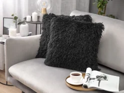 Tekstiilit<Beliani Koristetyynysetti 45 X 45 Porroinen Musta Cide