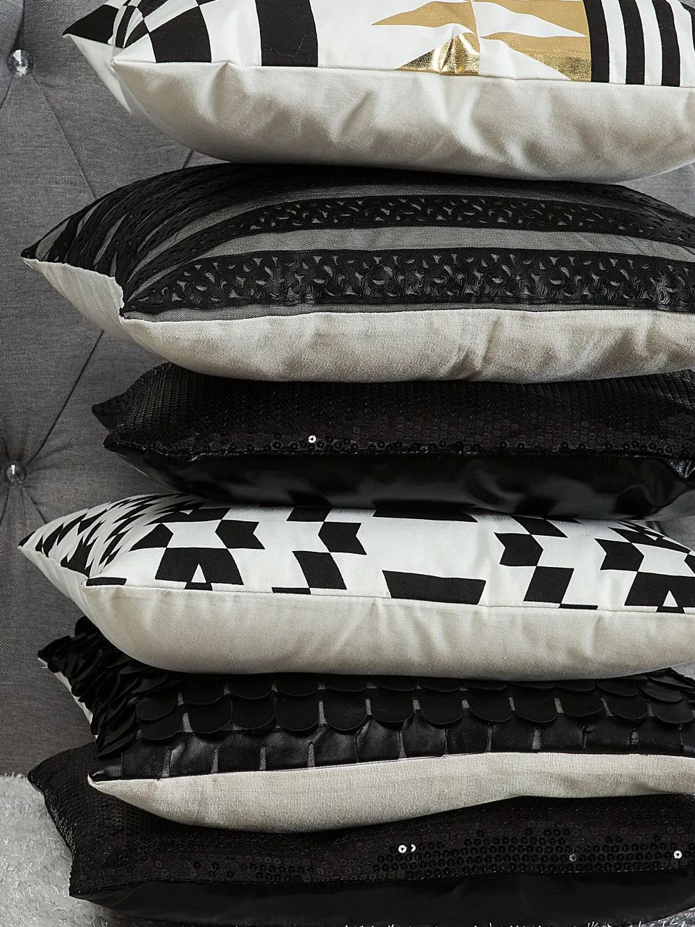 Online Beliani Koristetyynysetti Keinonahkaa 45X45Cm Musta Lobelia