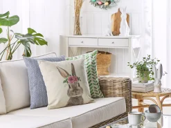 Tekstiilit<Beliani Koristetyynysetti 2Kpl Pupukuviolla Ruskeanharmaa 45 X 45 Cm Tulipa