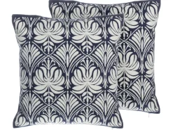 Outlet Beliani Koristetyynysetti Kuviolla 45X45Cm Valkoinen/Sininen Nemesia