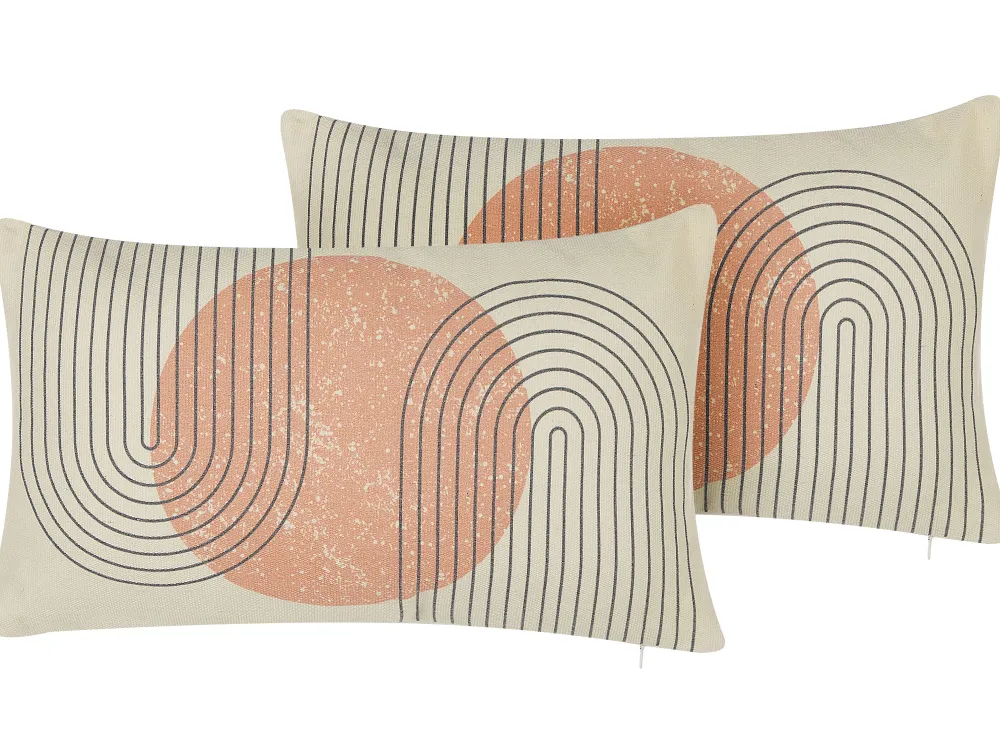 Outlet Beliani Koristetyynysetti Monivarinen Geometrinen Kuviointi 30 X 50 Cm Gerbera