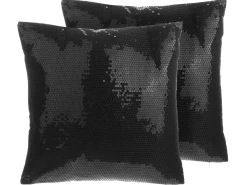 Sale Beliani Koristetyynysetti Mustilla Paljeteilla 45X45Cm Aster