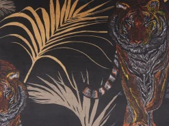 Tekstiilit<Beliani Koristetyynysetti Tiikerikuvioinen Musta/Beige 45 X 45 Cm Ramtek