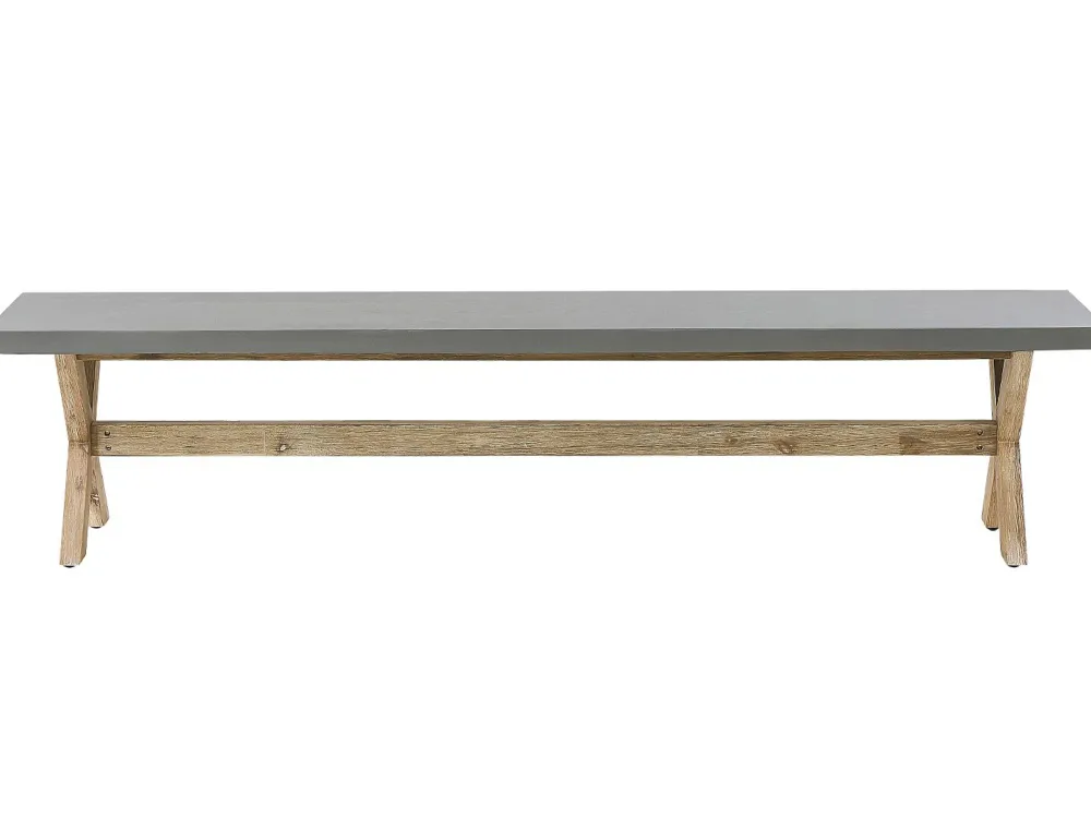 Ulkokalusteet<Beliani Kuitusementti Puutarhasetti 2 Penkilla Ja 2 Jakkaralla Harmaa Olbia