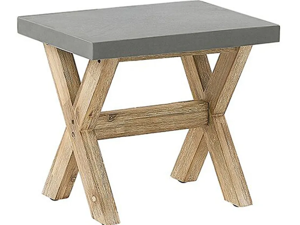 Ulkokalusteet<Beliani Kuitusementti Puutarhasetti 2 Penkilla Ja 2 Jakkaralla Harmaa Olbia