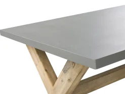 Ulkokalusteet<Beliani Kuitusementti Puutarhasetti 2 Penkilla Ja 2 Jakkaralla Harmaa Olbia