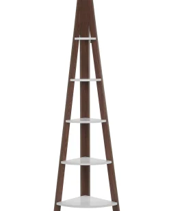 Clearance Beliani Kulmahylly 5 Hyllya Tumma Puu/Valkoinen Mobile Solo