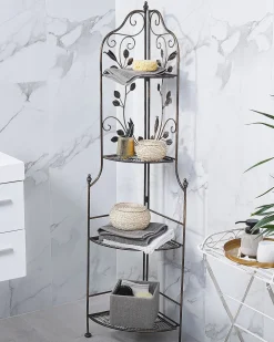 Ulkokalusteet<Beliani Kulmahylly Musta Metalli Siderno