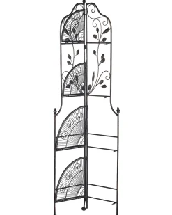 Ulkokalusteet<Beliani Kulmahylly Musta Metalli Siderno