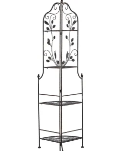 Ulkokalusteet<Beliani Kulmahylly Musta Metalli Siderno