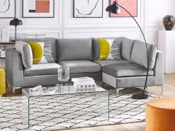 Nojatuolit<Beliani Kulmamoduuli Sametti Harmaa Evja