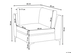 Nojatuolit<Beliani Kulmamoduuli Sametti Harmaa Evja