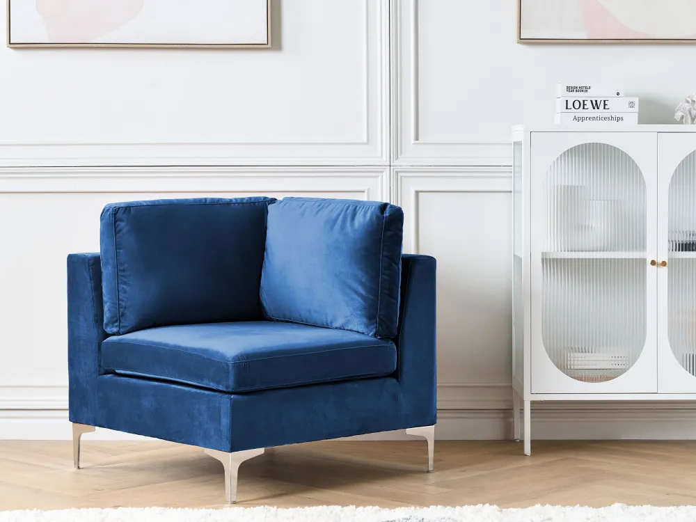 Clearance Beliani Kulmamoduuli Sametti Laivastonsininen Evja