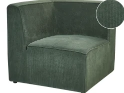 Sohvat<Beliani Kulmamoduuli Vakosametti Tummanvihrea Lemvig