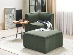 Sohvat<Beliani Kulmamoduuli Vakosametti Tummanvihrea Lemvig