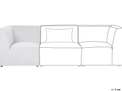 Nojatuolit<Beliani Kulmamoduuli Vakosametti Luonnonvalkoinen Lemvig