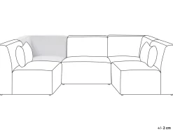 Nojatuolit<Beliani Kulmamoduuli Vakosametti Luonnonvalkoinen Lemvig