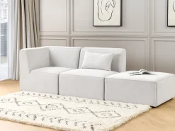 Nojatuolit<Beliani Kulmamoduuli Vakosametti Luonnonvalkoinen Lemvig