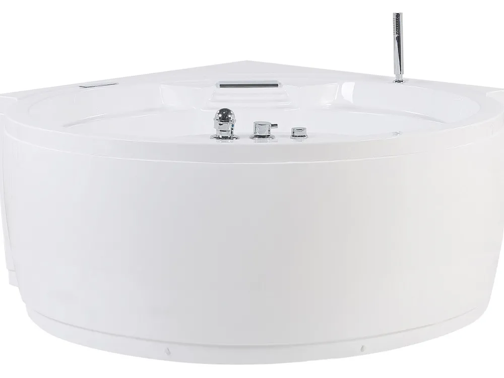 Kylpy- & Poreammeet<Beliani Kulmaporeamme Led-Valot Bluetooth-Kaiutin Valkoinen 150 X 114 Cm Milano