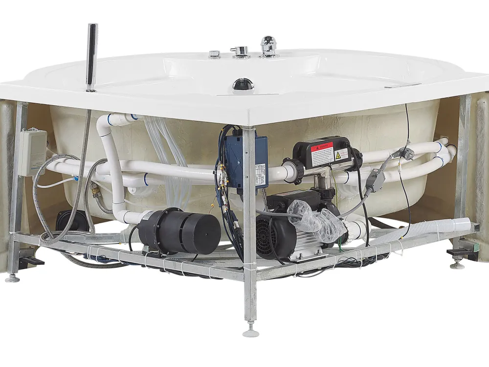 Kylpy- & Poreammeet<Beliani Kulmaporeamme Led-Valot Bluetooth-Kaiutin Valkoinen 150 X 114 Cm Milano