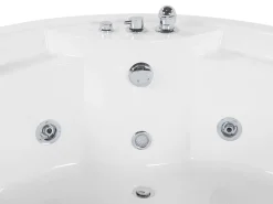 Kylpy- & Poreammeet<Beliani Kulmaporeamme Led-Valot Bluetooth-Kaiutin Valkoinen 150 X 114 Cm Milano