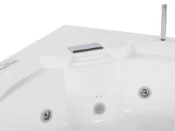 Kylpy- & Poreammeet<Beliani Kulmaporeamme Led-Valot Bluetooth-Kaiutin Valkoinen 150 X 114 Cm Milano