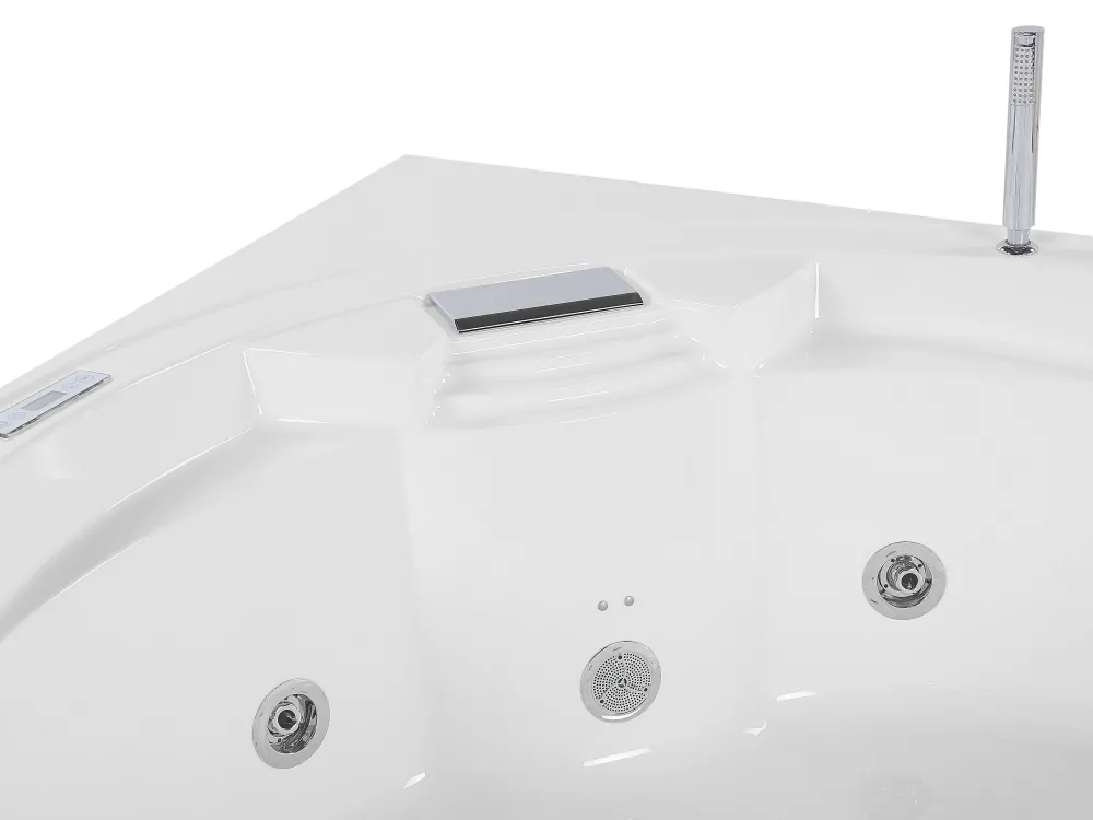 Kylpy- & Poreammeet<Beliani Kulmaporeamme Led-Valot Bluetooth-Kaiutin Valkoinen 150 X 114 Cm Milano