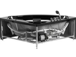 Kylpy- & Poreammeet<Beliani Kulmaporeamme Led-Valot Musta 205 X 146 Cm Tocoa