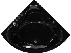 Kylpy- & Poreammeet<Beliani Kulmaporeamme Led-Valot Musta 205 X 146 Cm Tocoa