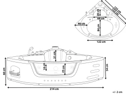 Kylpy- & Poreammeet<Beliani Kulmaporeamme Led-Valot Musta 214 X 155 Cm Martinica