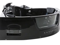 Kylpy- & Poreammeet<Beliani Kulmaporeamme Led-Valot Musta 214 X 155 Cm Martinica