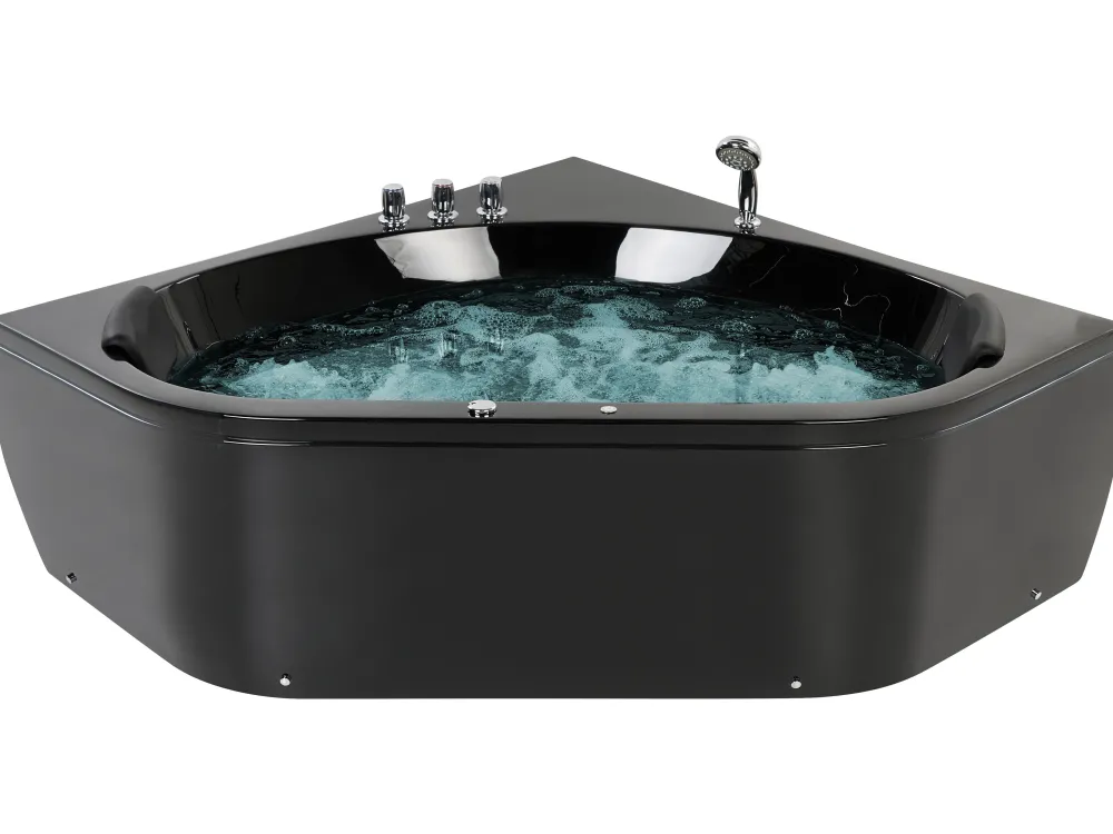 Hot Beliani Kulmaporeamme Led-Valot Musta 200 X 140 Cm Meves