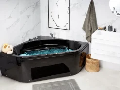 Hot Beliani Kulmaporeamme Led-Valot Musta 200 X 140 Cm Meves